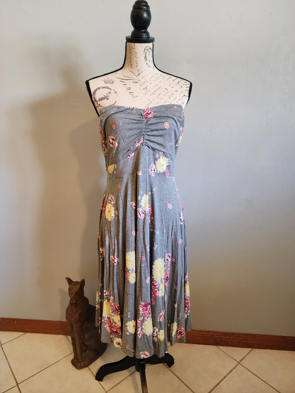 torrid Gray Strapless Floral Sundress